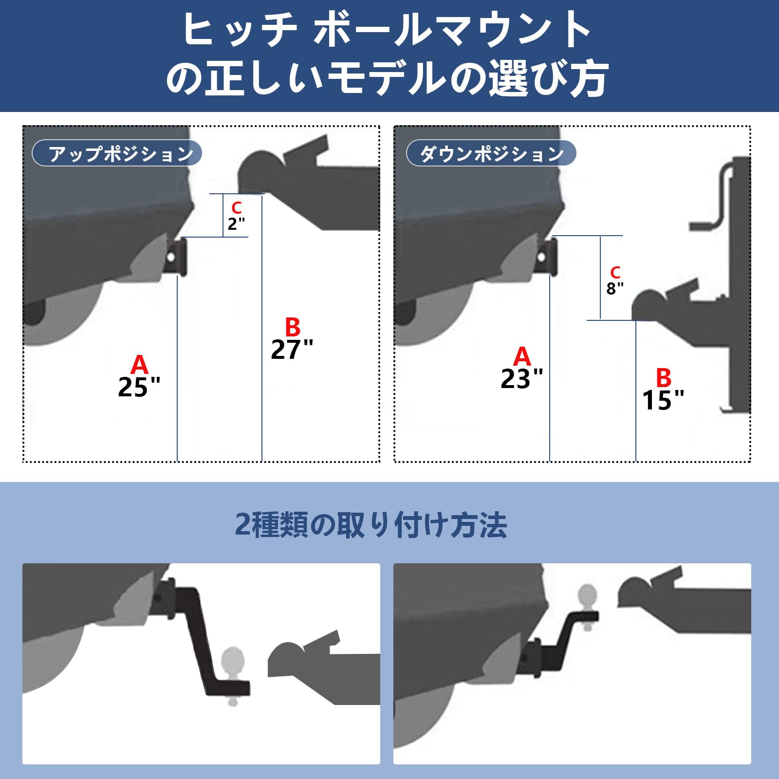 Amazon.co.jp: aleawol ヒッチレシーバー ボール 2インチレシーバー